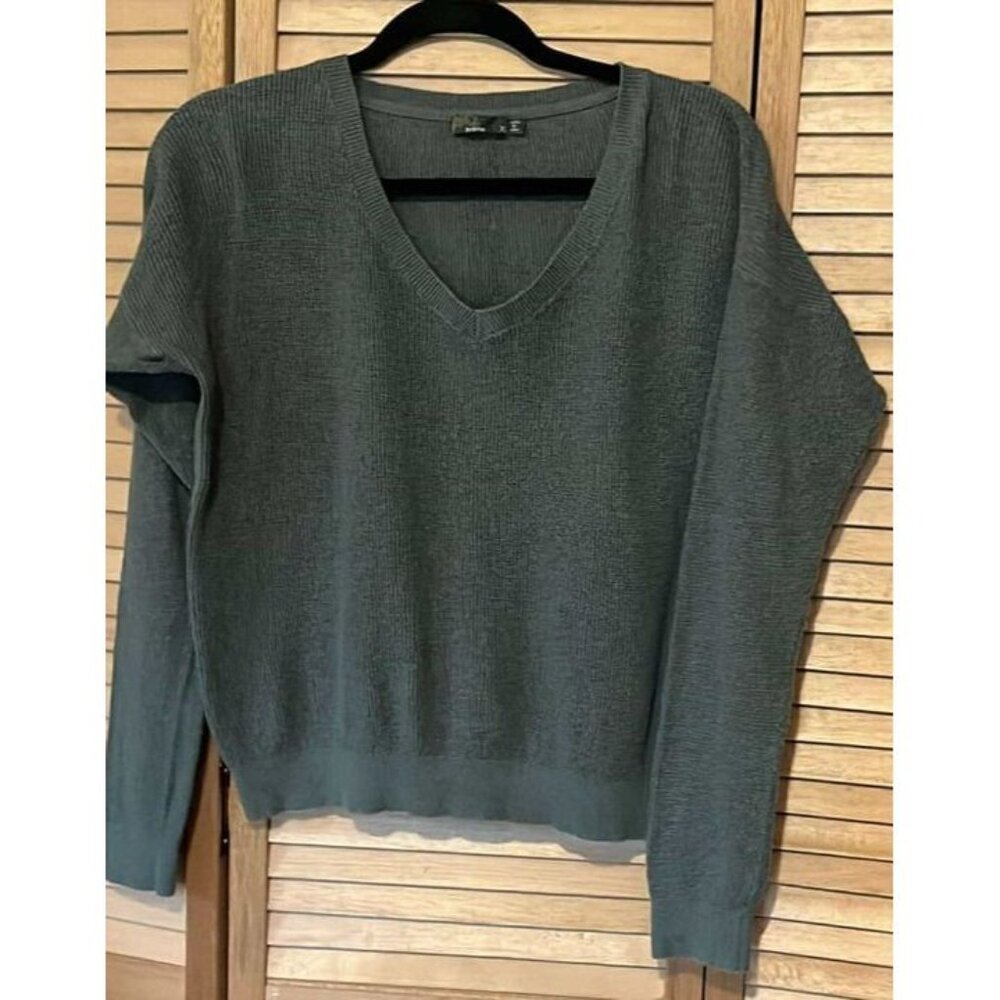 EUC PrAna Cropped Long Sleeve Sage Green-Gray Sweater SZ XL